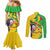 Personalised Mali Couples Matching Mermaid Dress and Long Sleeve Button Shirt Vulture With Flag Map Bogolan Pattern