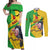 Personalised Mali Couples Matching Off Shoulder Maxi Dress and Long Sleeve Button Shirt Vulture With Flag Map Bogolan Pattern