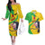 Personalised Mali Couples Matching Off The Shoulder Long Sleeve Dress and Hawaiian Shirt Vulture With Flag Map Bogolan Pattern