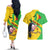 Personalised Mali Couples Matching Off The Shoulder Long Sleeve Dress and Hawaiian Shirt Vulture With Flag Map Bogolan Pattern