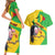 Personalised Mali Couples Matching Short Sleeve Bodycon Dress and Hawaiian Shirt Vulture With Flag Map Bogolan Pattern