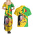 Personalised Mali Couples Matching Summer Maxi Dress and Hawaiian Shirt Vulture With Flag Map Bogolan Pattern