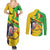 Personalised Mali Couples Matching Summer Maxi Dress and Long Sleeve Button Shirt Vulture With Flag Map Bogolan Pattern