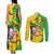 Personalised Mali Couples Matching Tank Maxi Dress and Long Sleeve Button Shirt Vulture With Flag Map Bogolan Pattern