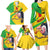 Personalised Mali Family Matching Long Sleeve Bodycon Dress and Hawaiian Shirt Vulture With Flag Map Bogolan Pattern