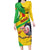 Personalised Mali Family Matching Long Sleeve Bodycon Dress and Hawaiian Shirt Vulture With Flag Map Bogolan Pattern