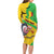 Personalised Mali Family Matching Long Sleeve Bodycon Dress and Hawaiian Shirt Vulture With Flag Map Bogolan Pattern