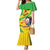 Personalised Mali Family Matching Mermaid Dress and Hawaiian Shirt Vulture With Flag Map Bogolan Pattern