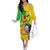 Personalised Mali Family Matching Off The Shoulder Long Sleeve Dress and Hawaiian Shirt Vulture With Flag Map Bogolan Pattern