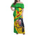 Personalised Mali Family Matching Off Shoulder Maxi Dress and Hawaiian Shirt Vulture With Flag Map Bogolan Pattern