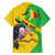 Personalised Mali Family Matching Off Shoulder Short Dress and Hawaiian Shirt Vulture With Flag Map Bogolan Pattern