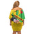 Personalised Mali Family Matching Off Shoulder Short Dress and Hawaiian Shirt Vulture With Flag Map Bogolan Pattern