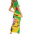 Personalised Mali Family Matching Short Sleeve Bodycon Dress and Hawaiian Shirt Vulture With Flag Map Bogolan Pattern