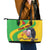 Personalised Mali Leather Tote Bag Vulture With Flag Map Bogolan Pattern