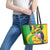 Personalised Mali Leather Tote Bag Vulture With Flag Map Bogolan Pattern