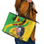 Personalised Mali Leather Tote Bag Vulture With Flag Map Bogolan Pattern