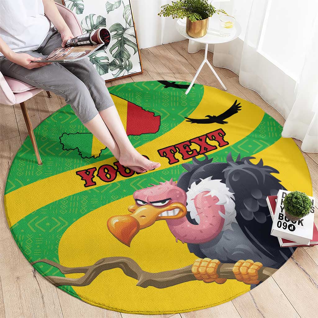 Round vulture and Texas flag patterned carpet with 'YOUR TEXAS' custom text