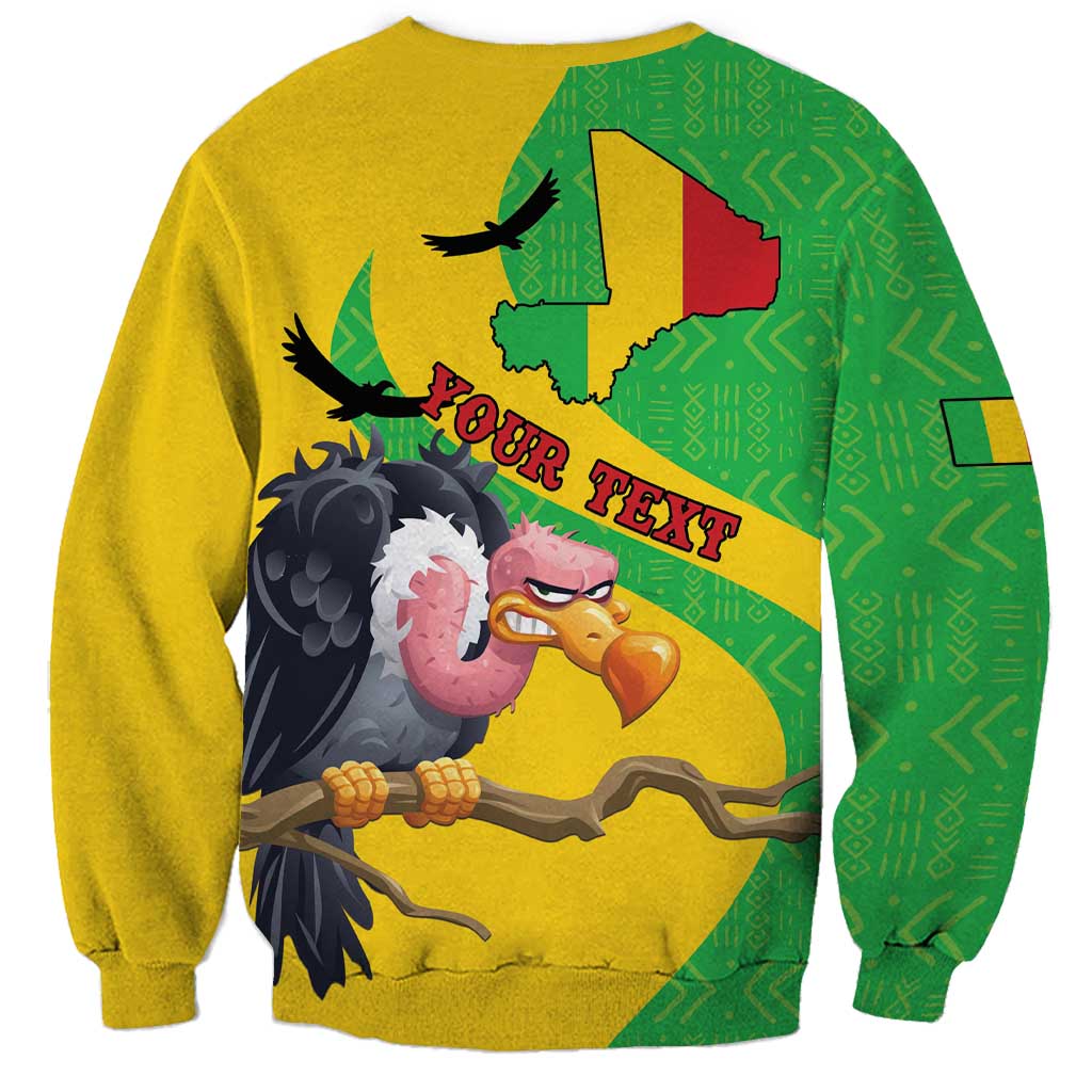 Yellow and green unisex sweatshirt with vulture graphic and “YOUR BEST” text on back