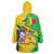 Personalised Mali Wearable Blanket Hoodie Vulture With Flag Map Bogolan Pattern - Wonder Print Shop