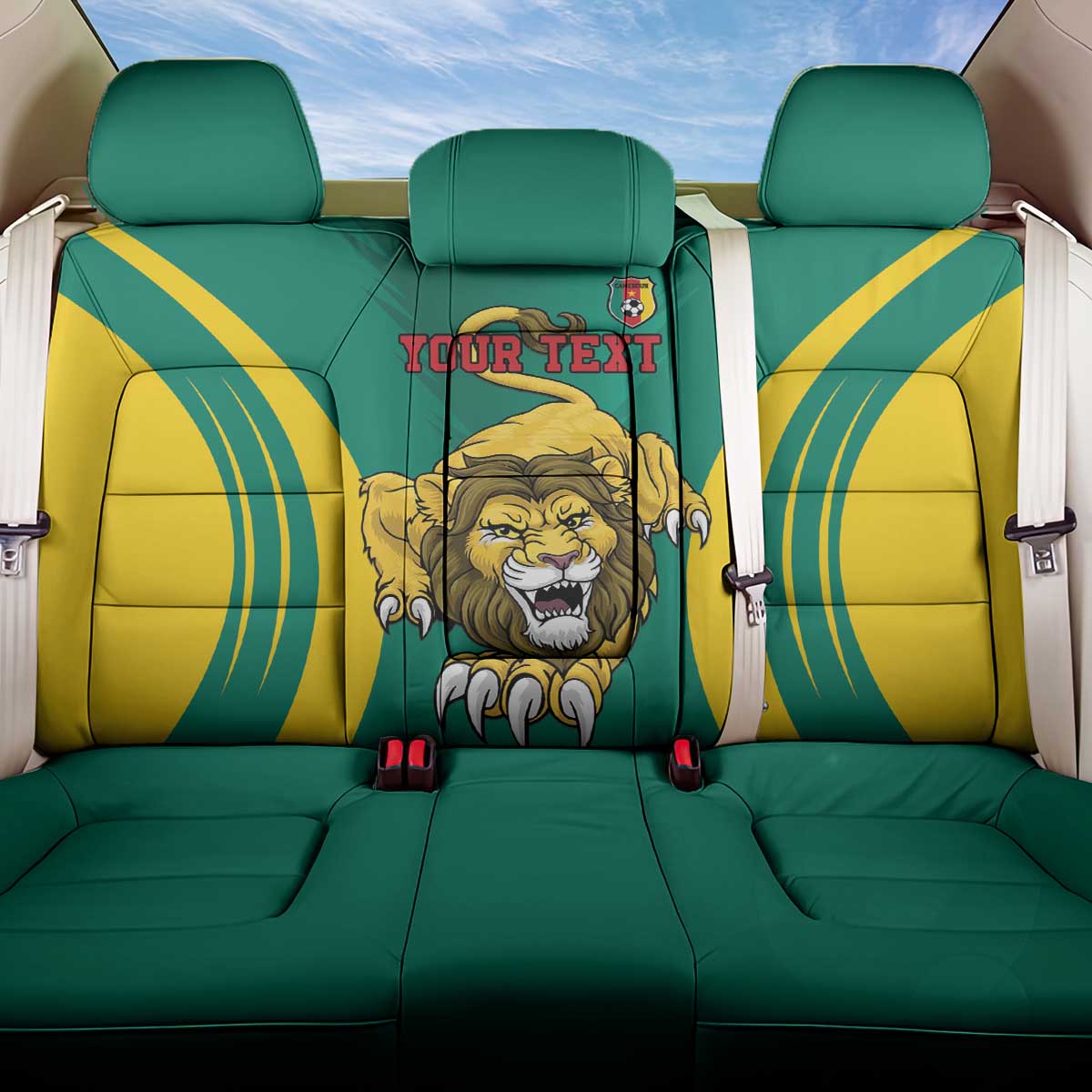 Custom Cameroon Football Back Car Seat Cover Go Indomitable Lions