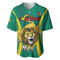 Green football jersey, front V-neck with lion graphic, C+MEROON logo and yellow stripes