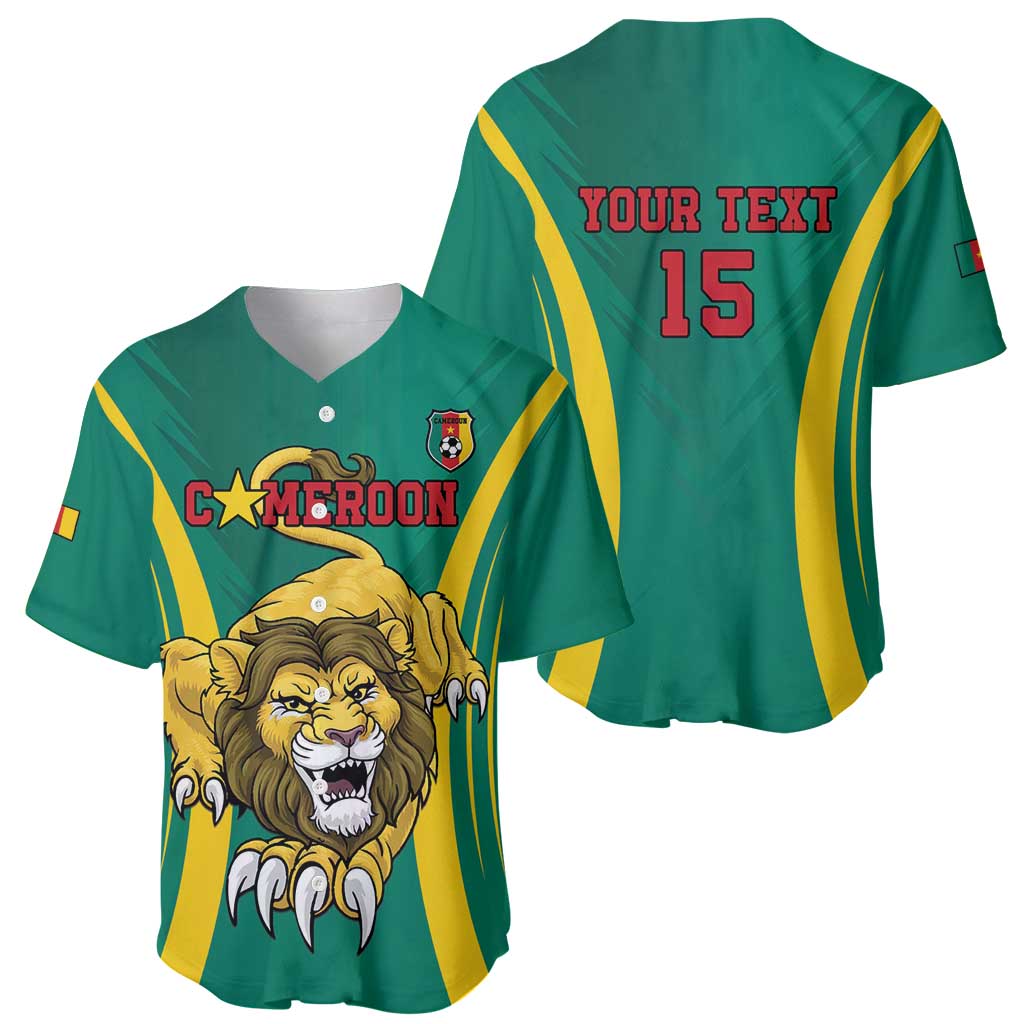 Green football baseball jersey, back view with yellow side stripes and 'YOUR TEXT 15'