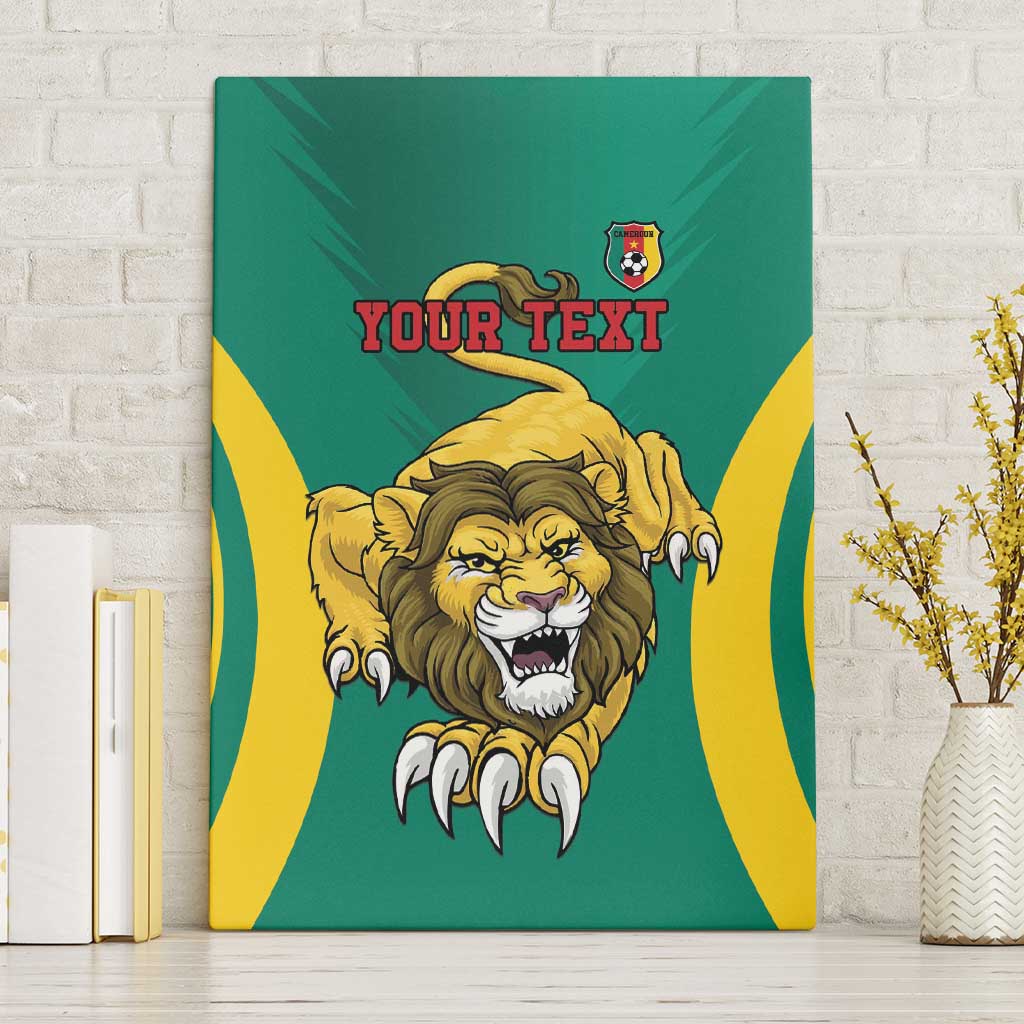 Custom Cameroon Football Canvas Wall Art Go Indomitable Lions