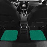 Green car floor mats for rear seats, two solid green panels