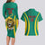 Custom Cameroon Football Couples Matching Long Sleeve Bodycon Dress and Hawaiian Shirt Go Indomitable Lions