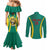 Custom Cameroon Football Couples Matching Mermaid Dress and Long Sleeve Button Shirt Go Indomitable Lions