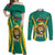 Custom Cameroon Football Couples Matching Off Shoulder Maxi Dress and Long Sleeve Button Shirt Go Indomitable Lions