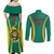 Custom Cameroon Football Couples Matching Off Shoulder Maxi Dress and Long Sleeve Button Shirt Go Indomitable Lions