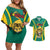 Custom Cameroon Football Couples Matching Off Shoulder Short Dress and Hawaiian Shirt Go Indomitable Lions