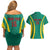 Custom Cameroon Football Couples Matching Off Shoulder Short Dress and Hawaiian Shirt Go Indomitable Lions