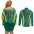 Custom Cameroon Football Couples Matching Off Shoulder Short Dress and Long Sleeve Button Shirt Go Indomitable Lions