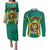 Custom Cameroon Football Couples Matching Puletasi and Long Sleeve Button Shirt Go Indomitable Lions