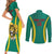 Custom Cameroon Football Couples Matching Short Sleeve Bodycon Dress and Long Sleeve Button Shirt Go Indomitable Lions