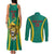 Custom Cameroon Football Couples Matching Tank Maxi Dress and Long Sleeve Button Shirt Go Indomitable Lions