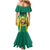 Custom Cameroon Football Family Matching Mermaid Dress and Hawaiian Shirt Go Indomitable Lions