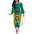 Custom Cameroon Football Family Matching Off The Shoulder Long Sleeve Dress and Hawaiian Shirt Go Indomitable Lions