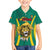 Custom Cameroon Football Family Matching Off The Shoulder Long Sleeve Dress and Hawaiian Shirt Go Indomitable Lions