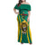 Custom Cameroon Football Family Matching Off Shoulder Maxi Dress and Hawaiian Shirt Go Indomitable Lions