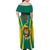 Custom Cameroon Football Family Matching Off Shoulder Maxi Dress and Hawaiian Shirt Go Indomitable Lions