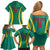 Custom Cameroon Football Family Matching Off Shoulder Short Dress and Hawaiian Shirt Go Indomitable Lions