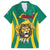 Custom Cameroon Football Family Matching Off Shoulder Short Dress and Hawaiian Shirt Go Indomitable Lions