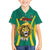 Custom Cameroon Football Family Matching Off Shoulder Short Dress and Hawaiian Shirt Go Indomitable Lions