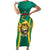 Custom Cameroon Football Family Matching Short Sleeve Bodycon Dress and Hawaiian Shirt Go Indomitable Lions