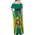 Custom Cameroon Football Off Shoulder Maxi Dress Go Indomitable Lions - Wonder Print Shop