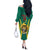 Custom Cameroon Football Off The Shoulder Long Sleeve Dress Go Indomitable Lions - Wonder Print Shop