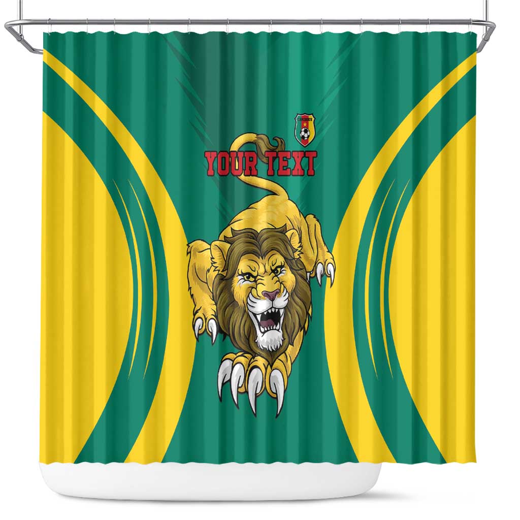 Custom Cameroon Football Shower Curtain Go Indomitable Lions - Wonder Print Shop